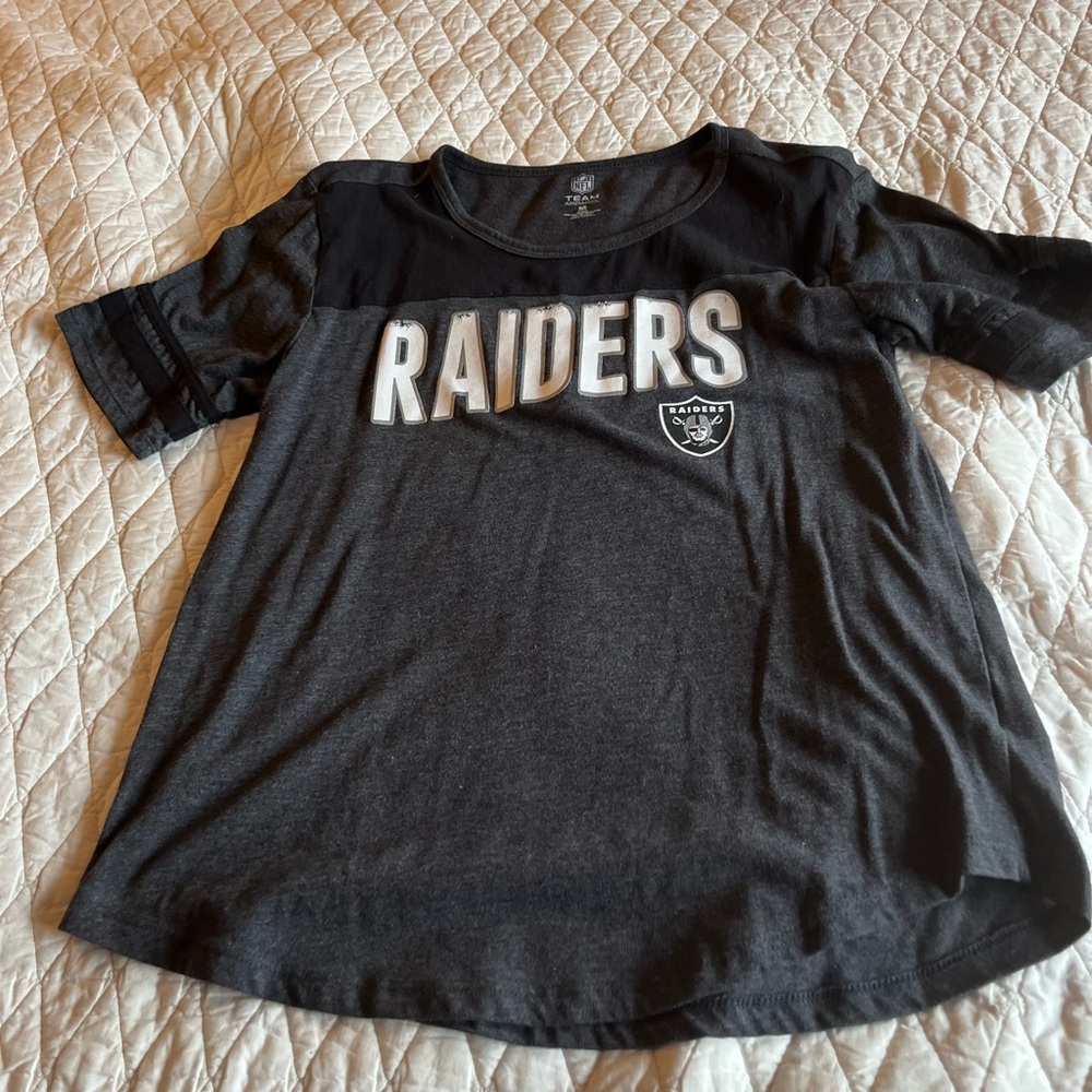 NFL Womens Raiders Jersey Team Apparel Short Sleeve Scoop Neck Size Medium